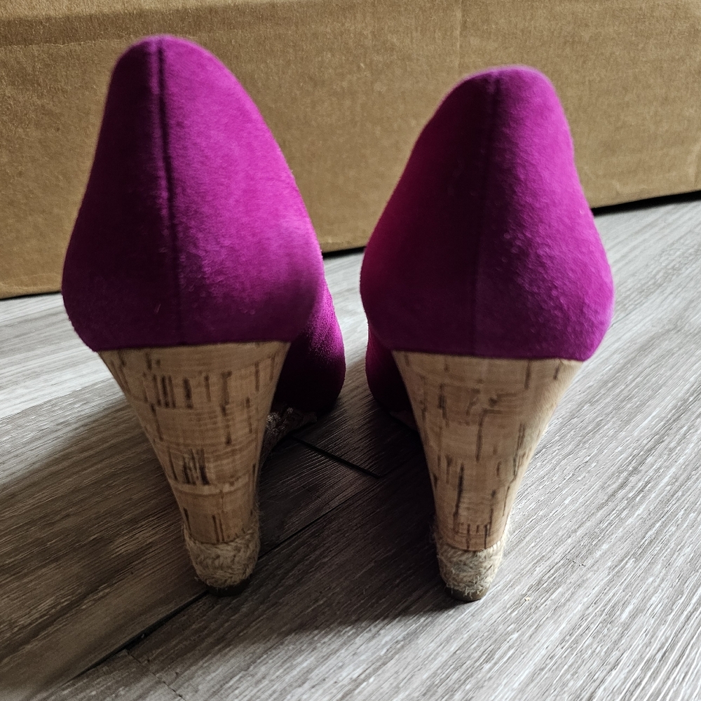 Franco Sarto Calix Cork Wedge Pump Sz: 7 - Fushia - Picture 13 of 16
